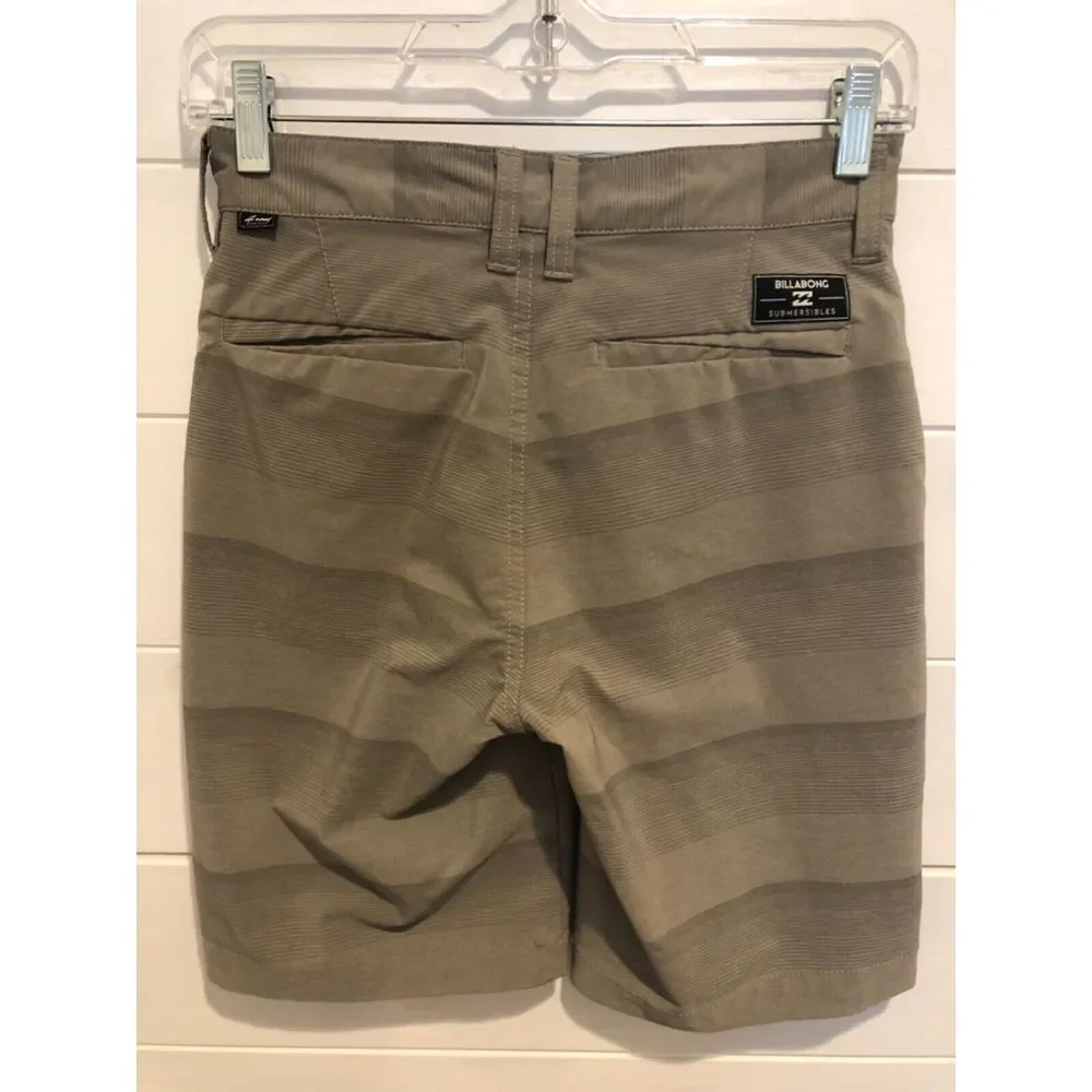 MENS‎ BILLABONG TAN KHAKI STRIPE HYBRID SHORTS SZ 25 SUBMERSIBLES BOARD SHORTS